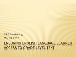 Ensuring English Language Learner Access to Grade