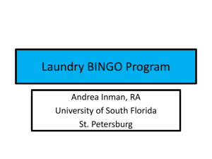 Laundry Bingo Program