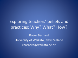 Exploring teachers beliefs 19 Oct 2011