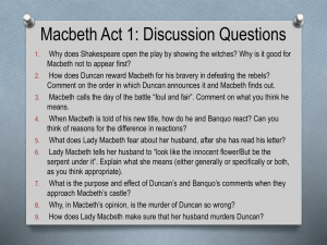 Macbeth Act 1: Discussion Questions