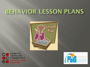 Behavior lesson plans - Center for Community Engagement