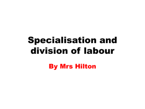 Specialisation and division of labour PowerPoint