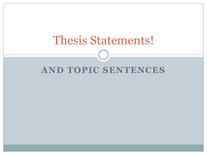 Thesis Statements! - Springfield Public Schools