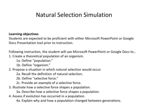 Answer key for natural selection simulation