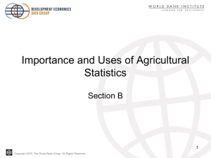 Importance and Uses of Agricultural Statistics, Part 2