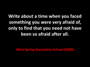Write about a time when you faced something you were very afraid