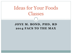 Ideas for your Foods Classes