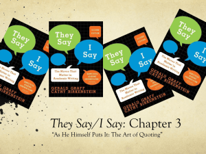 2. They Say-I Say, Chap. 3