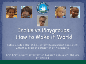 Inclusive Playgroups - The Arc of Virginia
