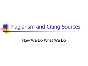 Plagiarism and Citing Sources