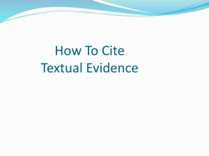 How To Cite Textual Evidence - Weebly