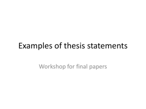 Examples of thesis statements - Intr-D100G-f11-addo