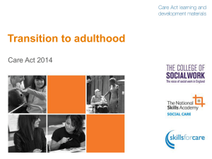 Transition to adulthood overview slide pack