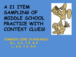 a 21 item sampling of middle school practice with context clues!
