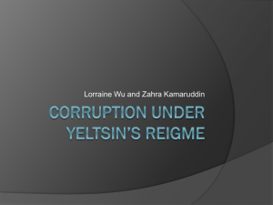 Corruption under Yeltsin`s regime