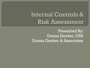 Internal Controls and Risk Assessment