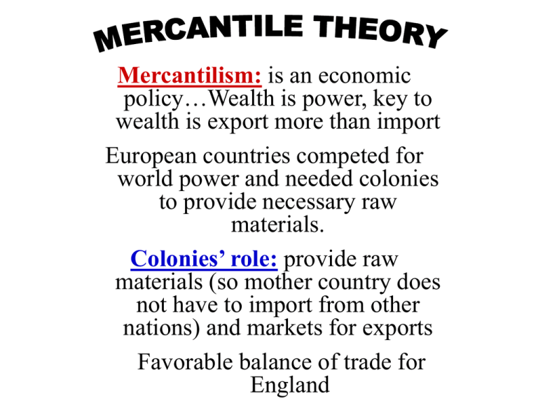 What Is A Good Example Of Mercantilism