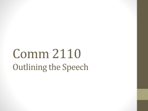 Comm 2110 Speaking in Public/Ethics & Public Speaking