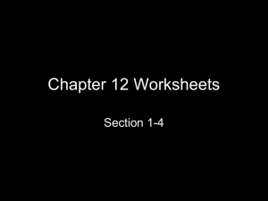 Chapter 12 Worksheets