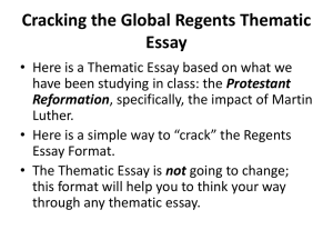 Cracking the Global Regents Thematic Essay
