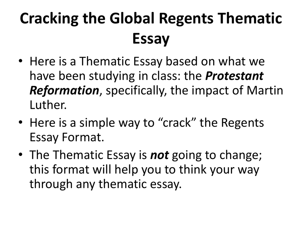 thematic essay structure