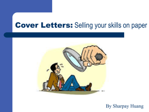 Cover Letters: Selling your Skills with Sharpay