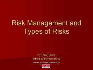 Risk Management and Types of Risks