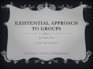 Existential approach to groups