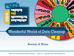 Wonderful World of Data Cleanup