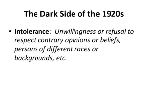 Dark Side of the 1920s