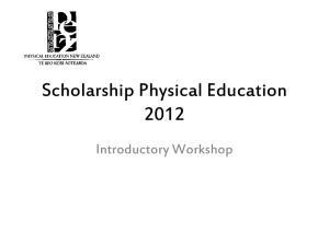 Scholarship Physical Education 2012 - aucklandpenz