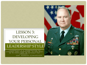 Lesson 3: Developing Your Personal Leadership Style