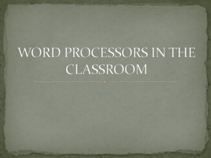 WORD PROCESSORS IN THE CLASSROOM