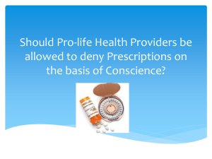 Should Pro-life Health Providers be allowed to deny Prescriptions