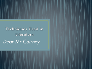 Author`s Craft in Dear Mr Cairney File