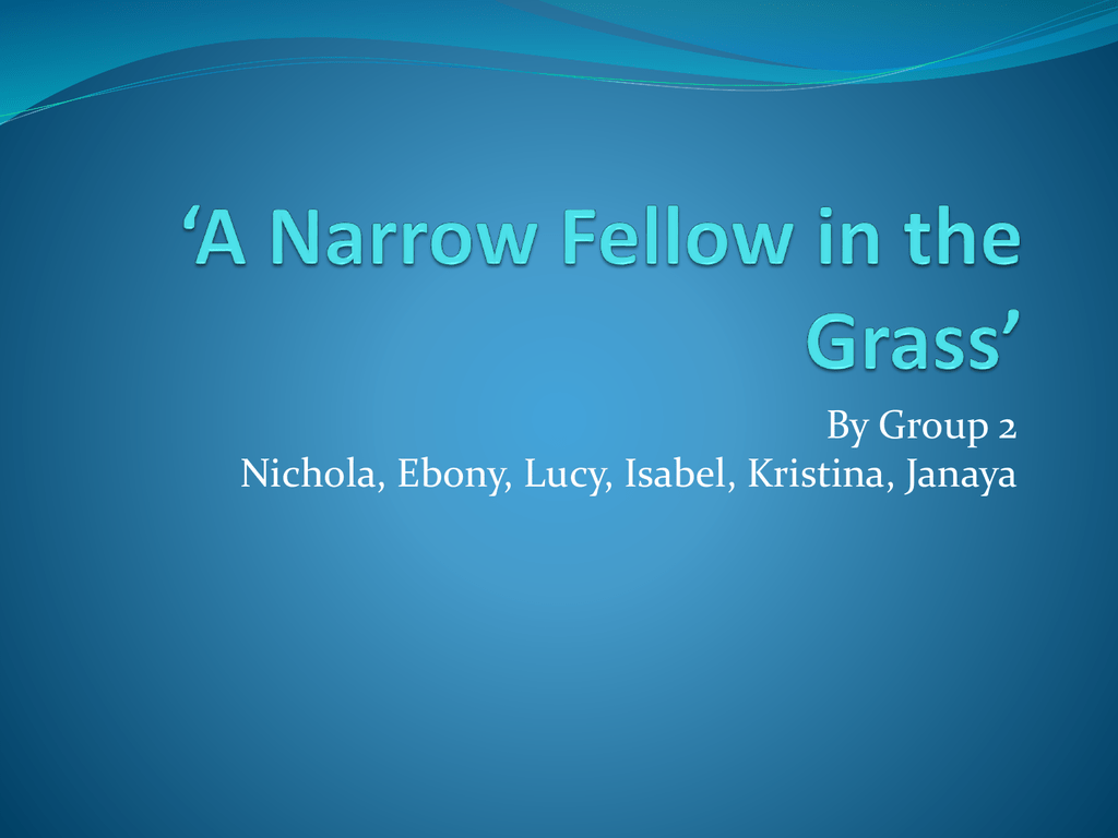 a narrow fellow in the grass poem analysis