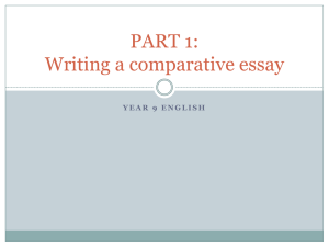 Comparative essay and oral presentation
