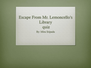 Escape From Mr. Lemoncello*s Library - cooklowery14-15
