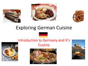 Lesson Power Point - Exploring German Cuisine