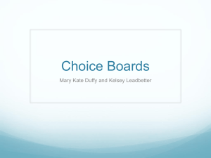Choice Boards - Mary Kate Duffy