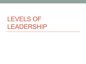 Levels of Leadership PPT - IDC 4UE Mrs. Williams