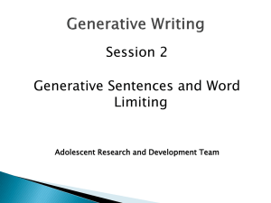 Generative Sentences and Word Limiting