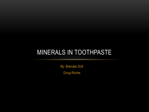 Minerals in Toothpaste - Mixon 12-13