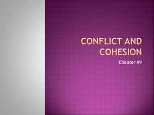 Conflict and cohesion