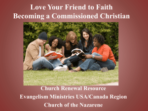 Becoming a Commissioned Christian