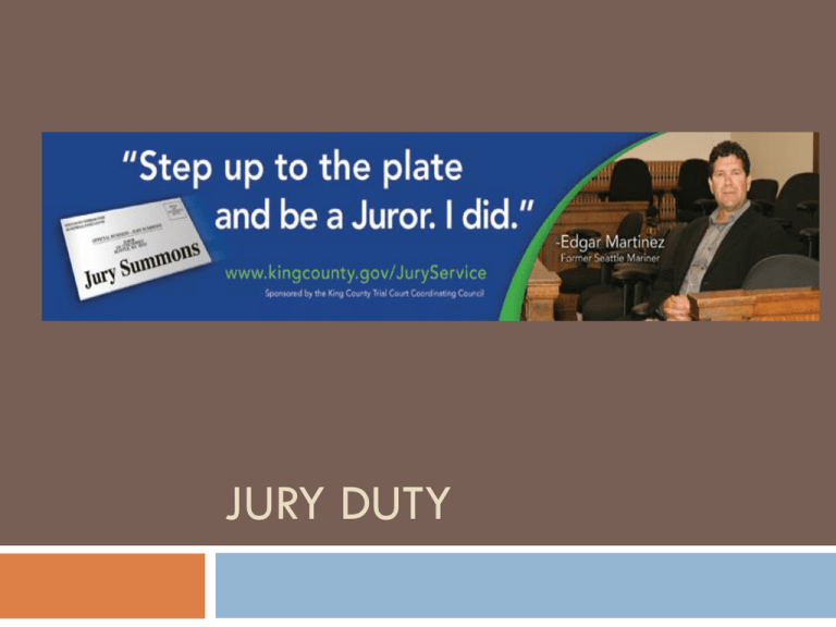 JURY DUTY