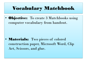 Vocabulary Matchbook Powerpoint