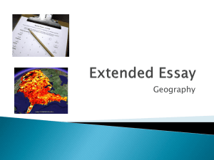 Geography Extended Essay
