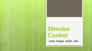 Stimulus Control & Stimulus Equivalence