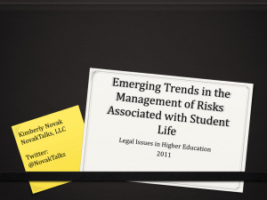 Emerging Trends in the Management of Risks Associated